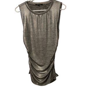 Women’s Kobi Halpern Silver Colour Tank With Rusching Size Small
